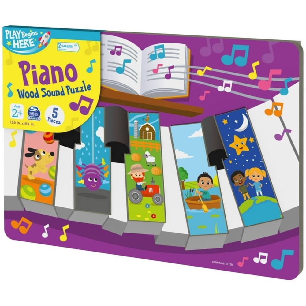 Play Begins Wood Sound Puzzle Kids Ages 2+ Piano Notes by Spin Master Games